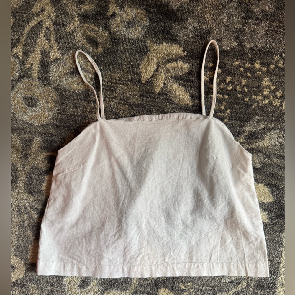 Women’s White Crop Cami Top - Minimal Spaghetti Strap